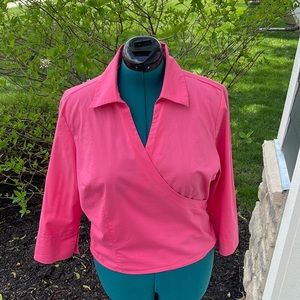Pink Asymmetric Wrapped Top